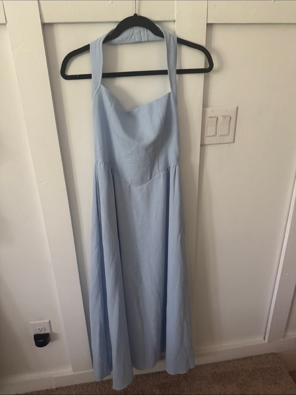 Light Blue Halter Maxi Dress - Elegant Women's Summer Dress